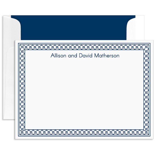 Elegant Lattice Frame Flat Note Cards